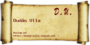 Dudás Ulla névjegykártya
